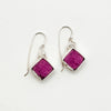 Cobalto Calcite Druzy Square earrings