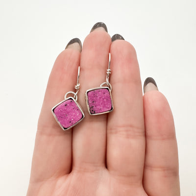 Cobalto Calcite Druzy Square earrings