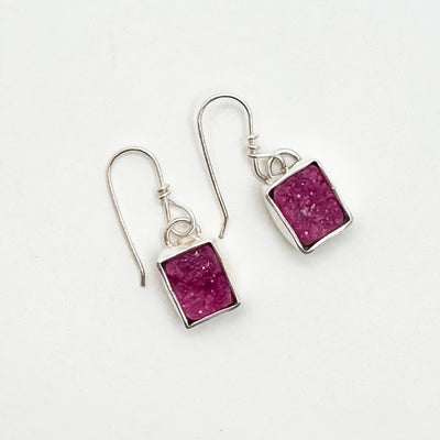 Cobalto Calcite Druzy Rectangle earrings