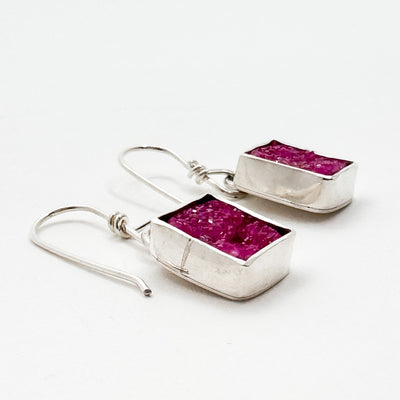 Cobalto Calcite Druzy Rectangle earrings