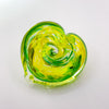 Green & light green swirl paperweight heart