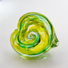 Green & light green swirl paperweight heart