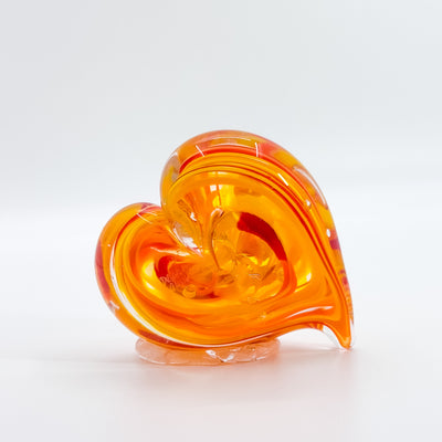 Fire mix paperweight heart