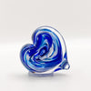 Blue mix on white paperweight heart