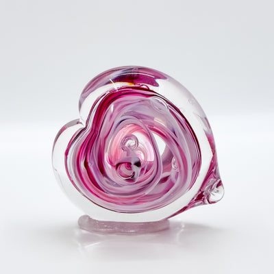 Pink on white paperweight heart