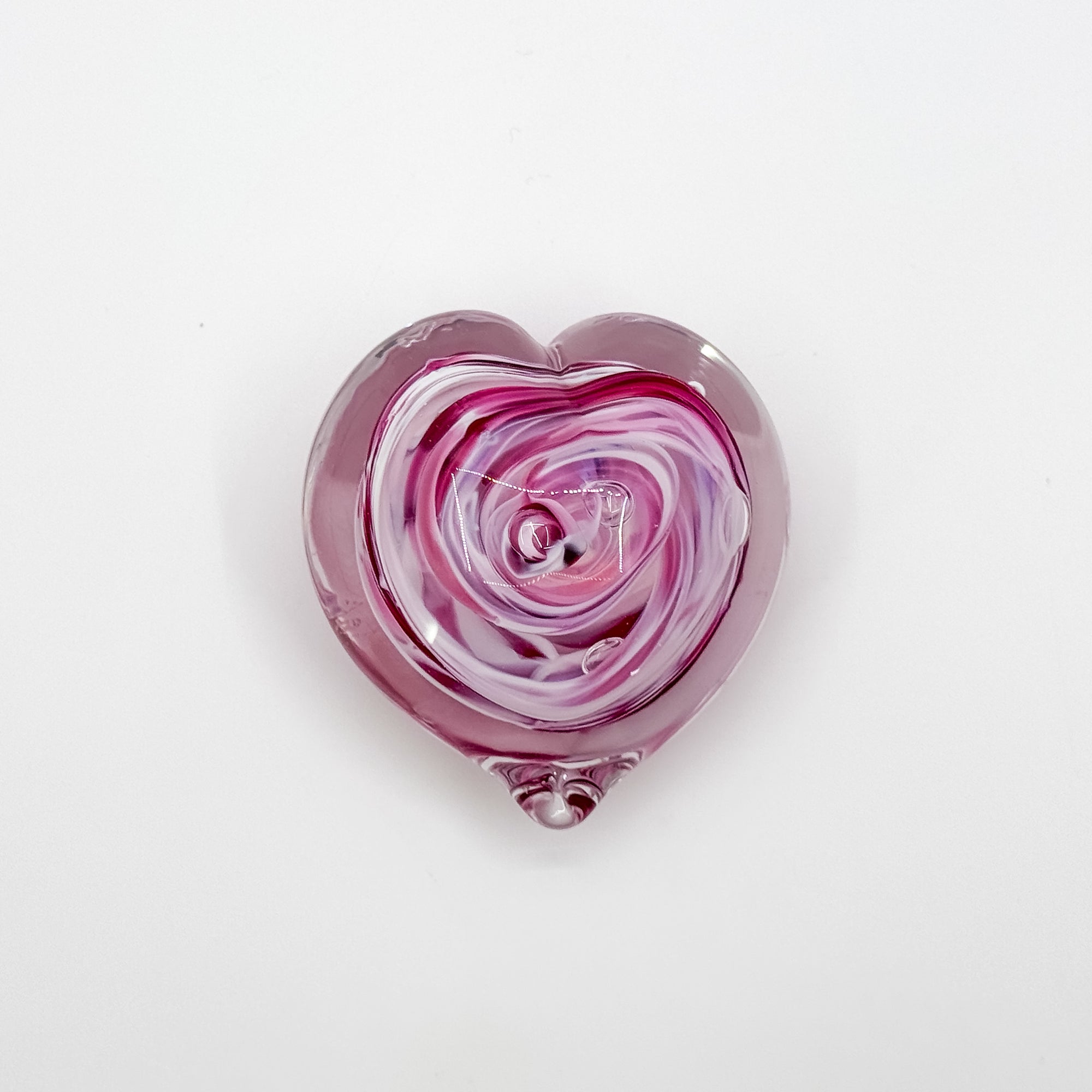 Pink on white paperweight heart