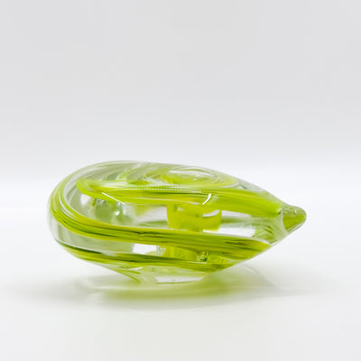 Light green with white paperweight heart