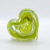 Light green with white paperweight heart