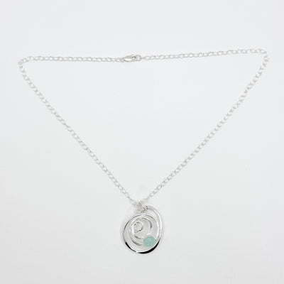 Domed spiral pendant with chalcedony