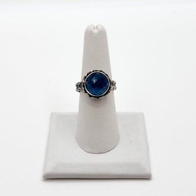 Apatite Quartz Doublet Duke Band Ring