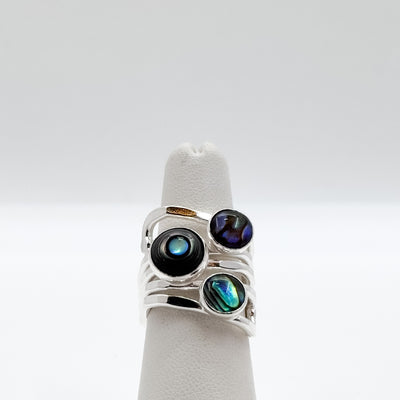 Wrap Ring with 3 Abalone