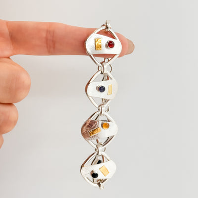 Lawa Square bracelet with stones