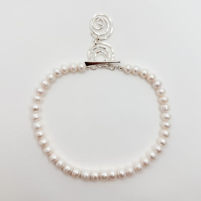 White Pearl Double Swirl necklace