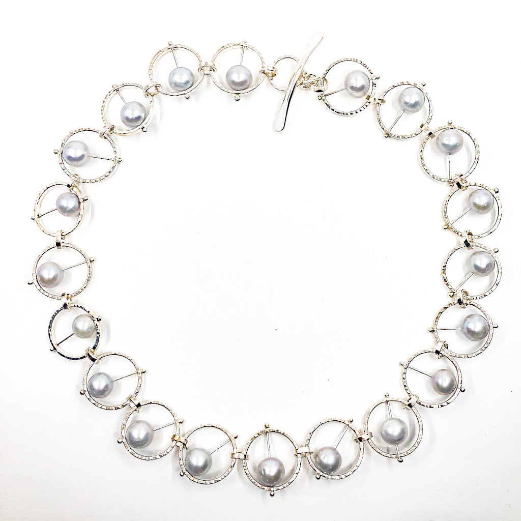 Large Baroque Pearl Necklace with Fat Leather Cord - Raiford Gallery Inc