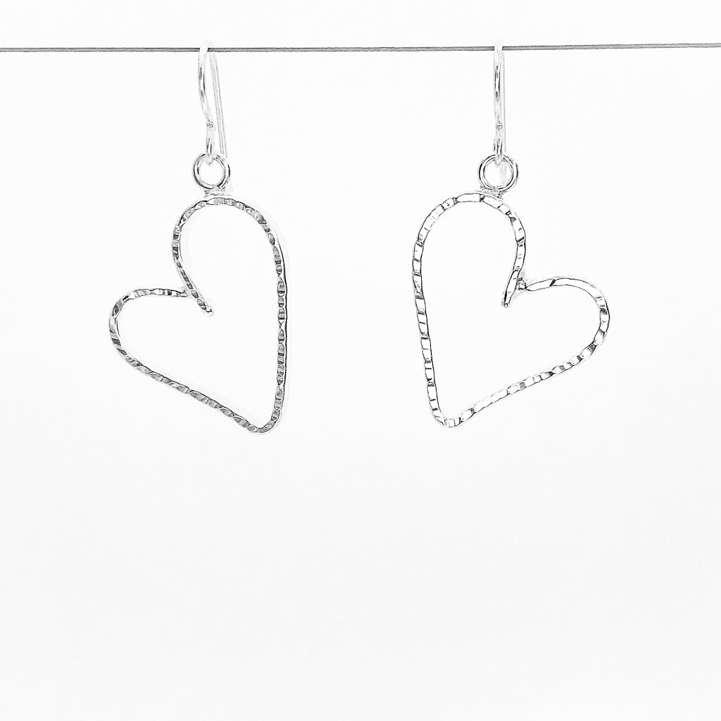 White with Heart Valentines Earrings – Simply South Outfitters