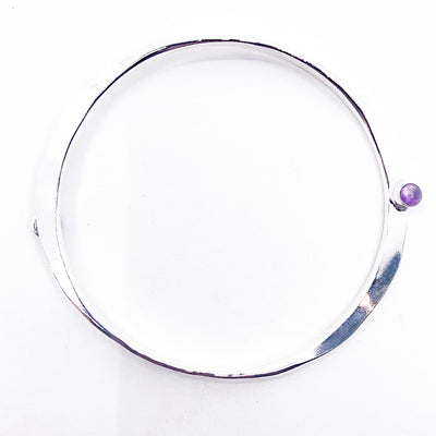 Sterling Naught Bangle with Gemstones - Raiford Gallery Inc