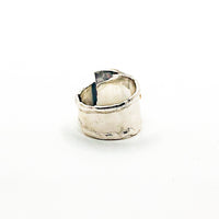 Sterling, 14k, 24k Sapphire Slice Crotch Hugger Ring - Raiford Gallery Inc