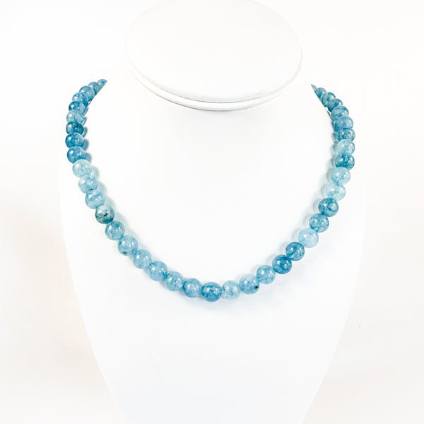 Spiral Necklace with Aquamarine - Raiford Gallery Inc