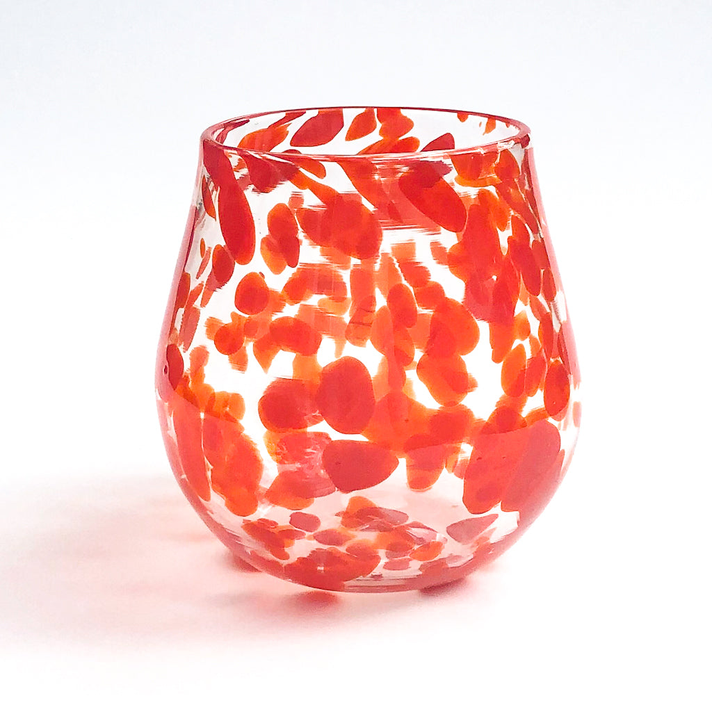 Multi Colored Speckled Wine Tumbler - Raiford Gallery Inc