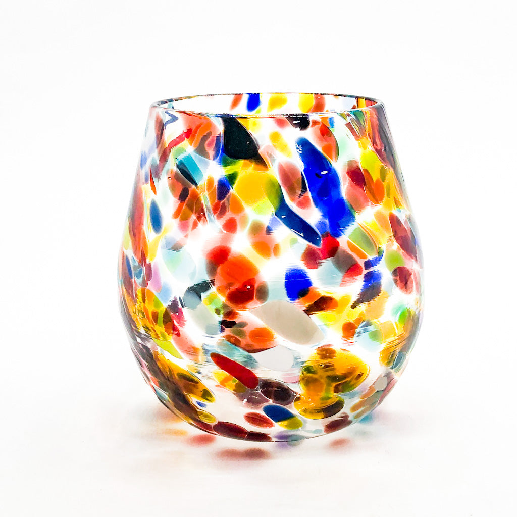 White Zizzle Wine Tumbler - Raiford Gallery Inc