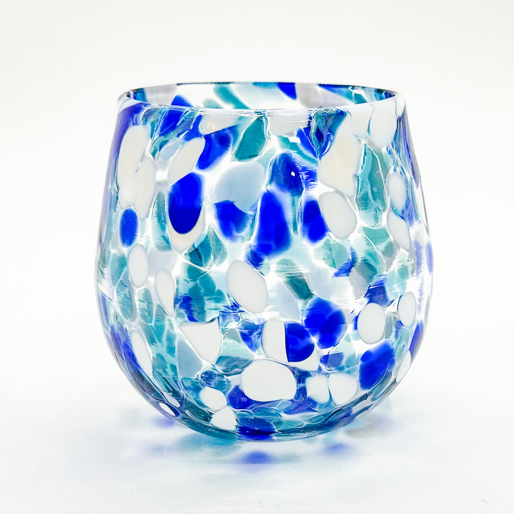 White Zizzle Wine Tumbler - Raiford Gallery Inc