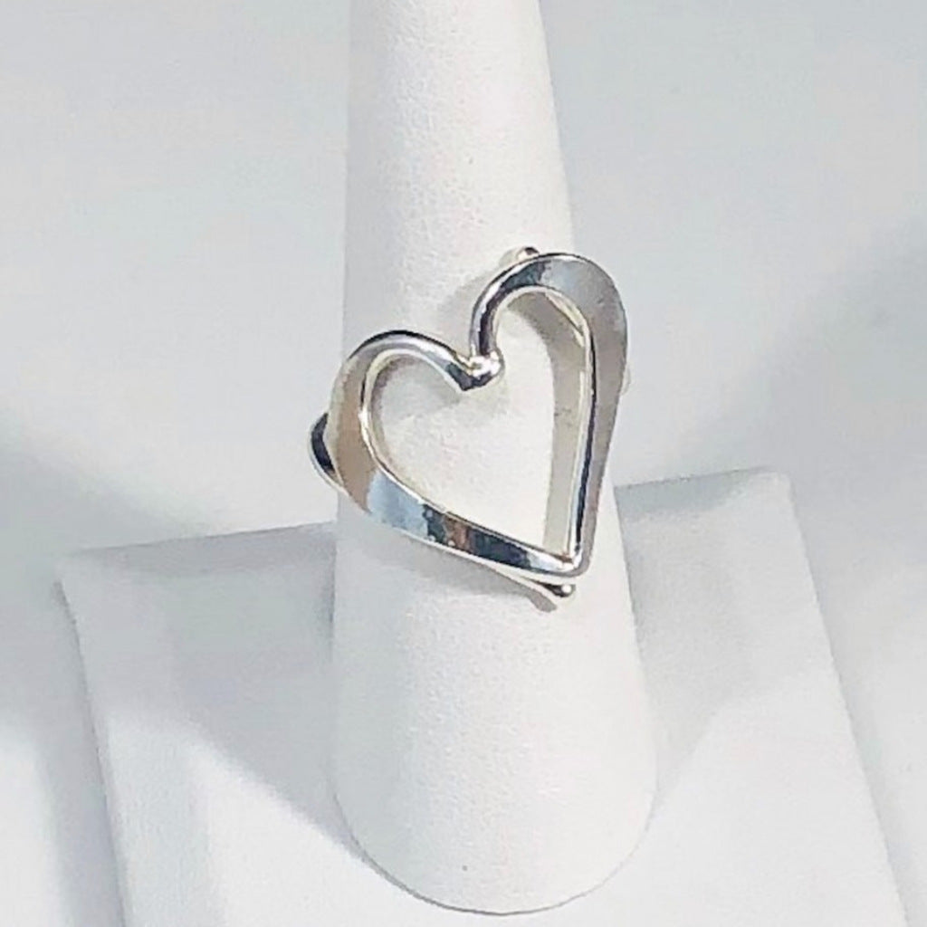 Sterling Hammered Heart Ring - Raiford Gallery Inc